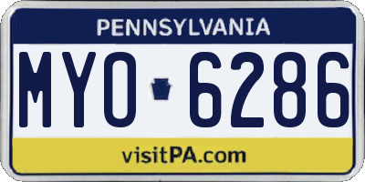 PA license plate MYO6286