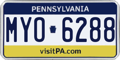 PA license plate MYO6288