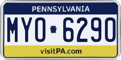 PA license plate MYO6290