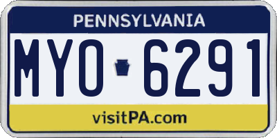 PA license plate MYO6291
