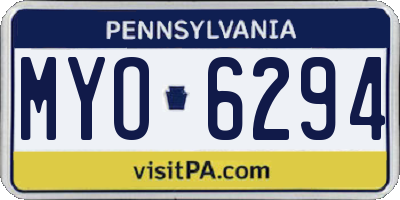PA license plate MYO6294