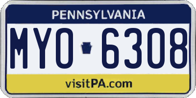 PA license plate MYO6308