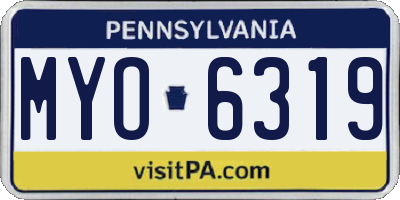 PA license plate MYO6319