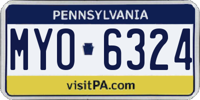 PA license plate MYO6324