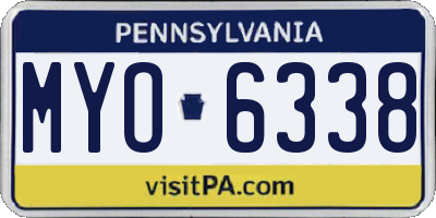 PA license plate MYO6338