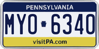 PA license plate MYO6340
