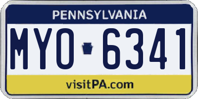 PA license plate MYO6341