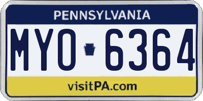 PA license plate MYO6364