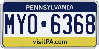 PA license plate MYO6368