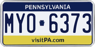 PA license plate MYO6373