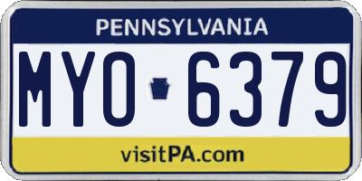 PA license plate MYO6379