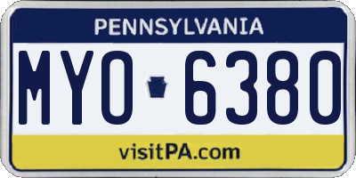 PA license plate MYO6380