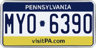 PA license plate MYO6390