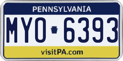 PA license plate MYO6393