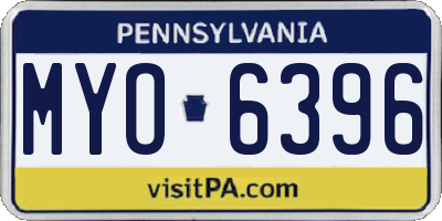 PA license plate MYO6396