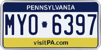 PA license plate MYO6397