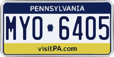 PA license plate MYO6405