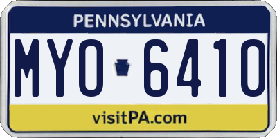 PA license plate MYO6410