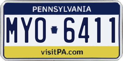PA license plate MYO6411