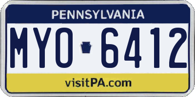 PA license plate MYO6412