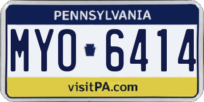 PA license plate MYO6414