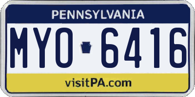 PA license plate MYO6416