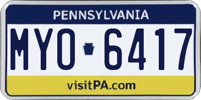 PA license plate MYO6417