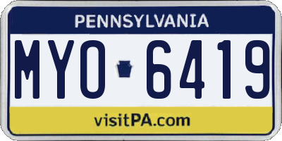 PA license plate MYO6419