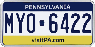 PA license plate MYO6422