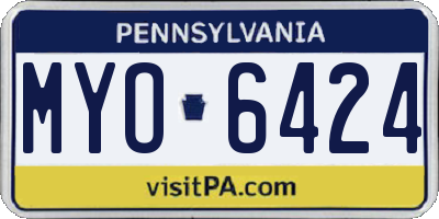 PA license plate MYO6424