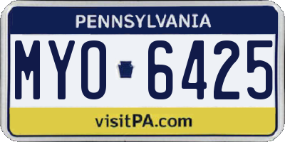 PA license plate MYO6425