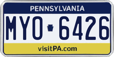 PA license plate MYO6426