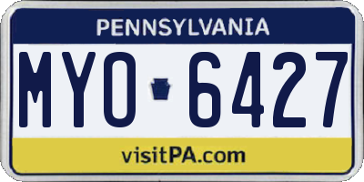 PA license plate MYO6427