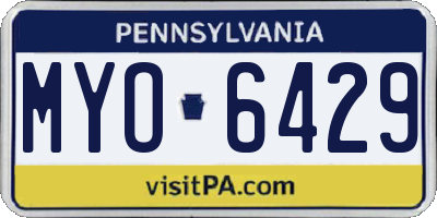 PA license plate MYO6429