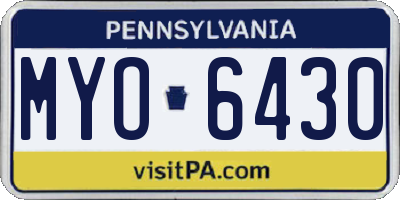 PA license plate MYO6430