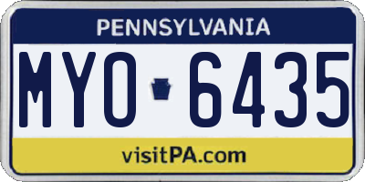 PA license plate MYO6435