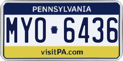 PA license plate MYO6436