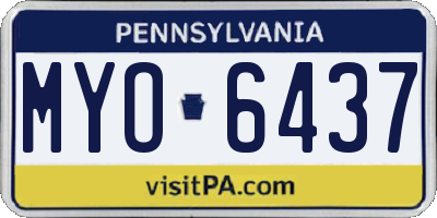 PA license plate MYO6437