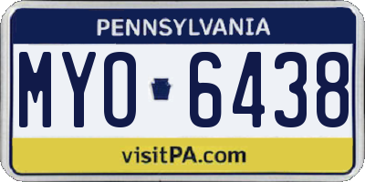 PA license plate MYO6438