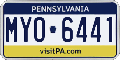 PA license plate MYO6441