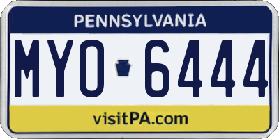 PA license plate MYO6444