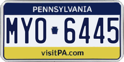 PA license plate MYO6445