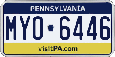PA license plate MYO6446