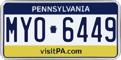 PA license plate MYO6449
