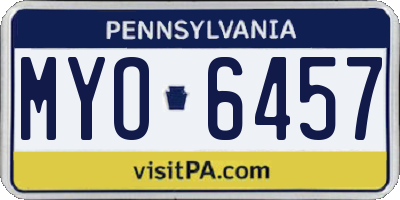 PA license plate MYO6457