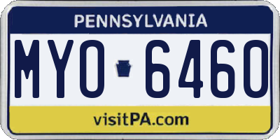 PA license plate MYO6460