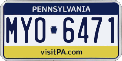 PA license plate MYO6471