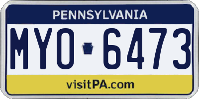 PA license plate MYO6473