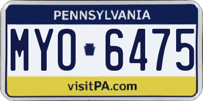 PA license plate MYO6475