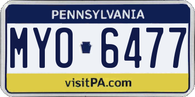 PA license plate MYO6477